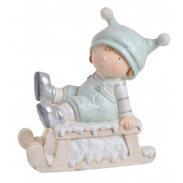 Chłopczyk na sankach - wyrób ceramiczny