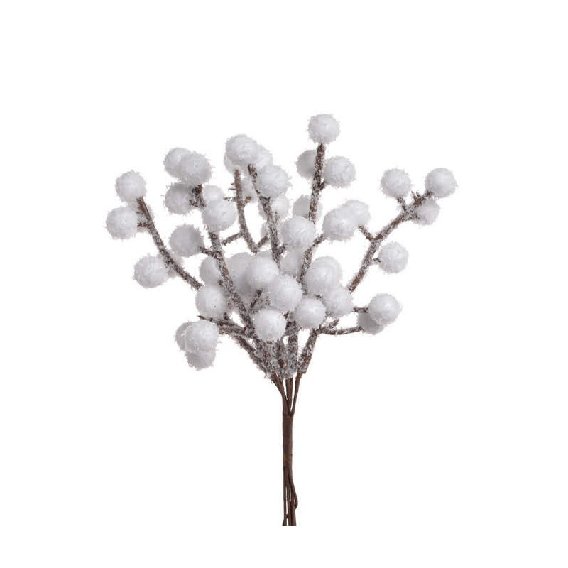 Pik z ośnieżonymi kulkami 6szt-pęczek 16 cm