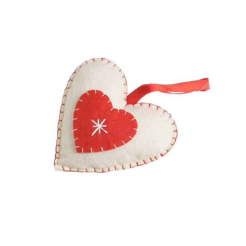 Serce zawieszka z filcu 9,5 cm