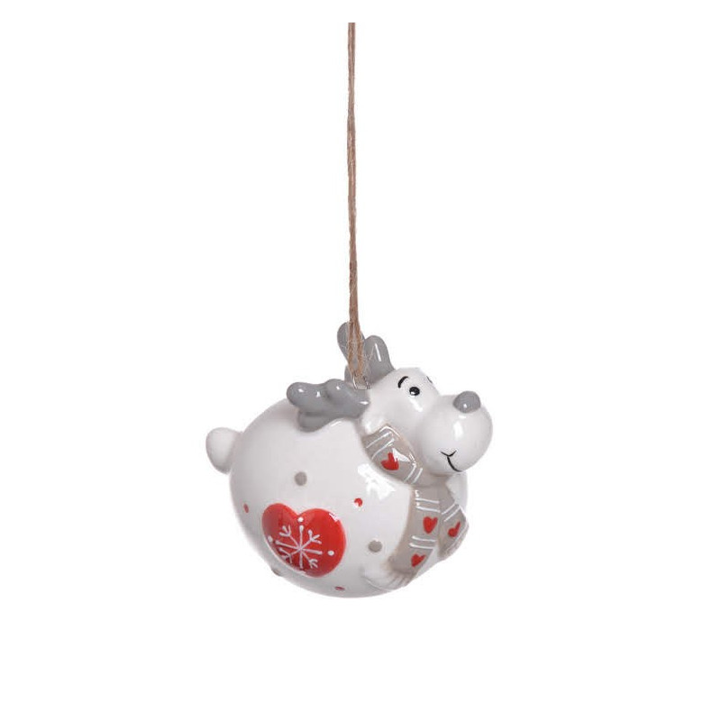 Renifer zawieszka 6 cm - ceramika
