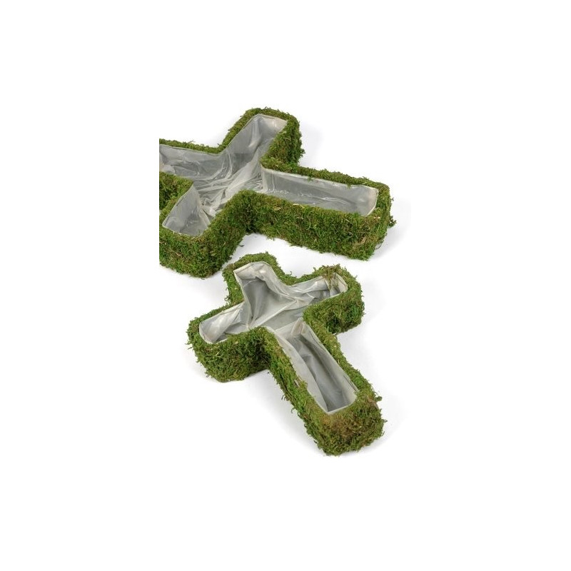 Krzyże z mchu H31-W21cm, H42-W32 cm 2 szt/kpl