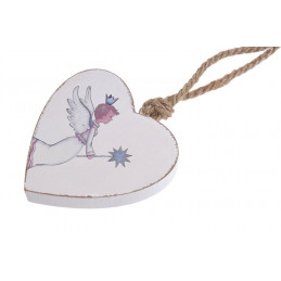 Serce zawieszka aniołek12 cm - metal