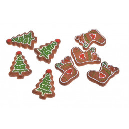 Zawieszki piernikowe motywy 8  szt-kpl..3 cm