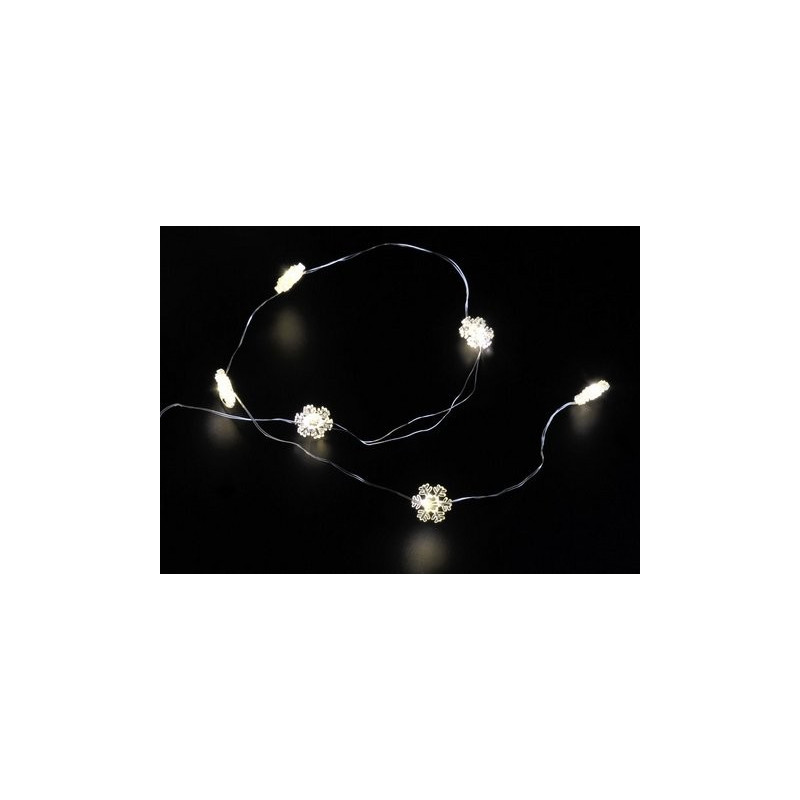 Lampki choinkowe ledowe 20L śnieżynki 2m + 30 cm