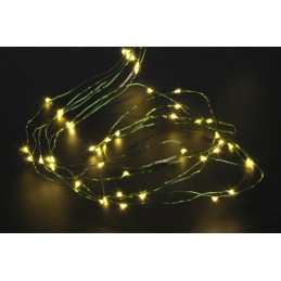 Lampki ledowe mini krzak 60L, 6 x 1 m, zasilane 3AA CIEPŁY ZIELONY