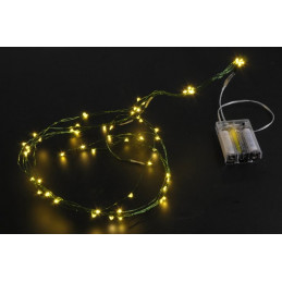 Lampki ledowe mini krzak 60L, 6 x 1 m, zasilane 3AA CIEPŁY ZIELONY