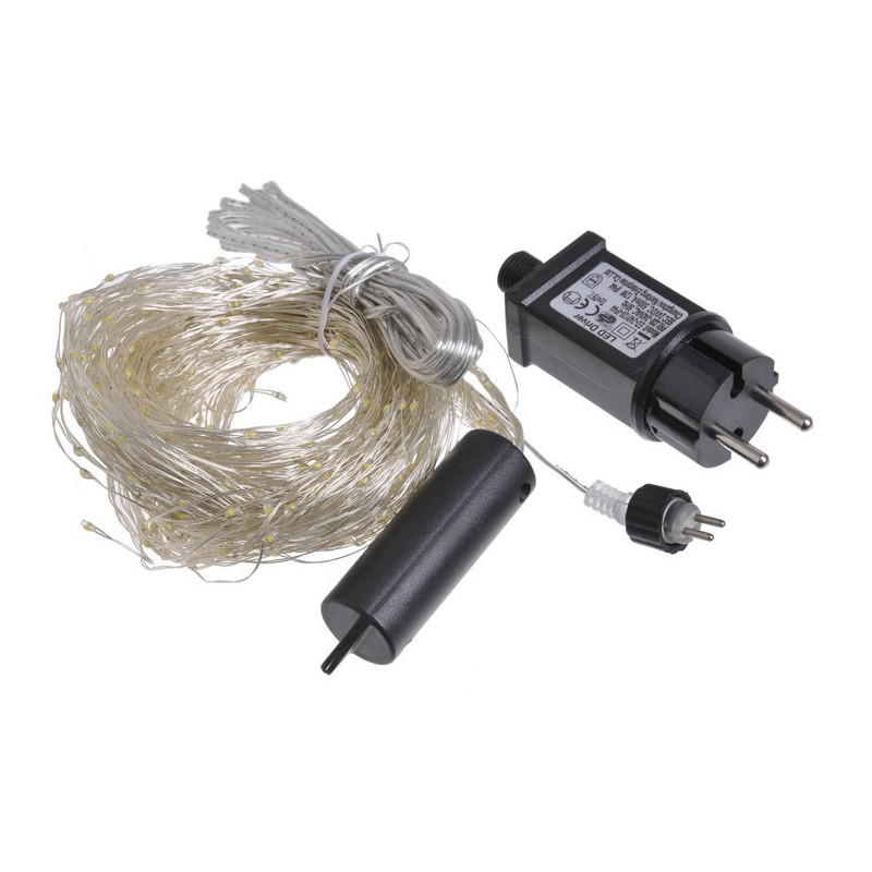 Lampki ledowe mini 720L, 22 x 2,4 m + 3m światło ciepłe