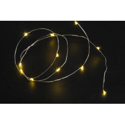 Lampki 20LED 2m -światło zimne,ciepłe, ciepłe z zielonym drutem, zasilane 2AA