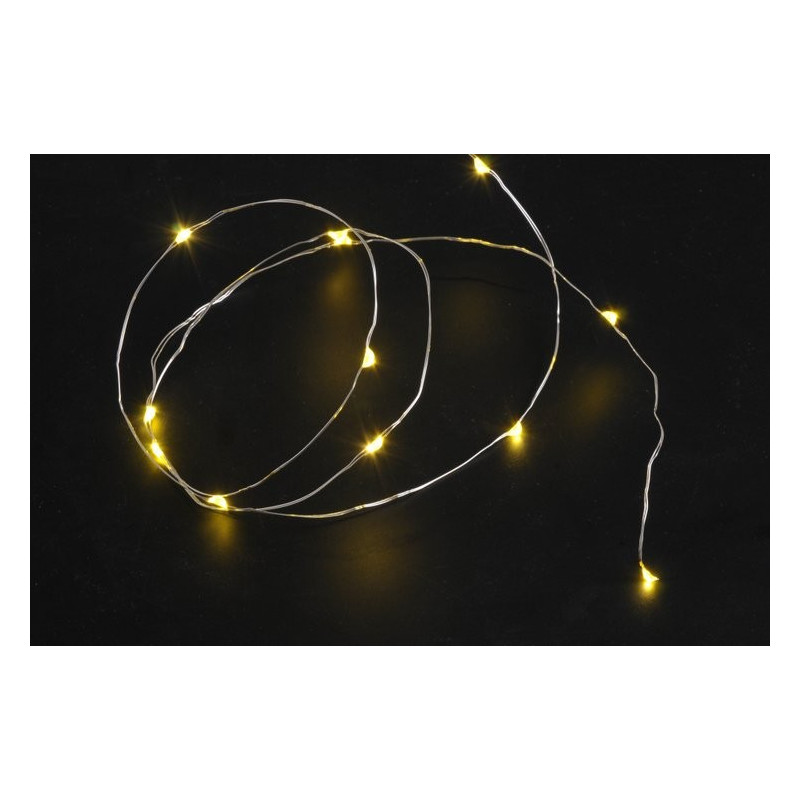 Lampki 20LED 2m -światło zimne,ciepłe, ciepłe z zielonym drutem, zasilane 2AA