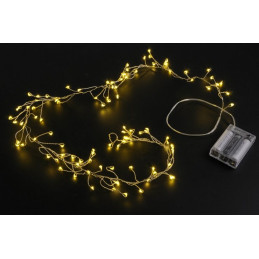 Lampki 100LED 1m , zasilane 3AA -światło ciepłe