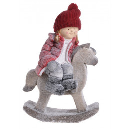 Dziewczynka na koniku..39x23x55 cm - ceramika