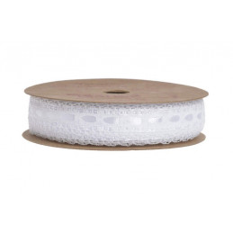 Wstążeczka satyna z koronką 1,5 cm x 10 m