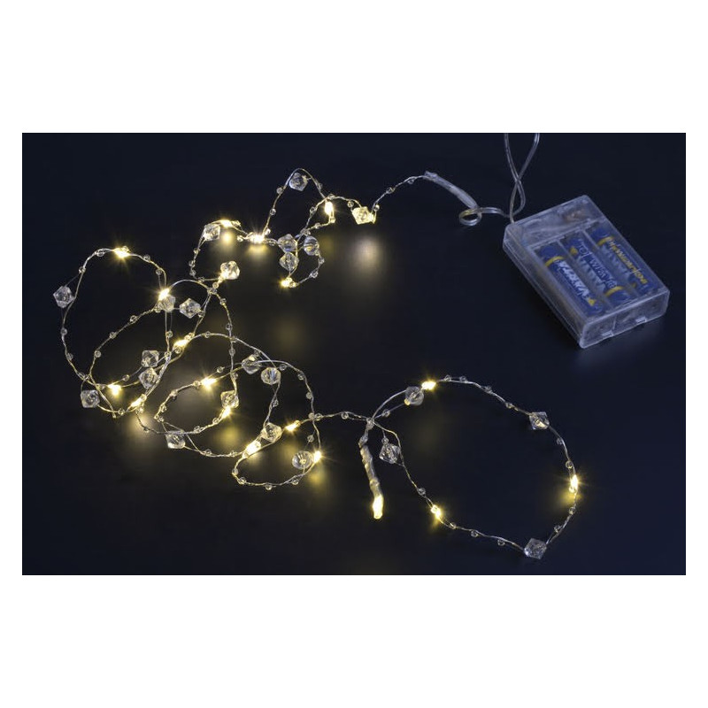 Lampki ledowe kryształki 20L, 2 m + 30 cm