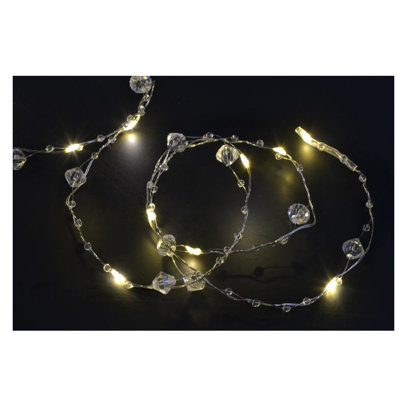 Lampki ledowe kryształki 20L, 2 m + 30 cm