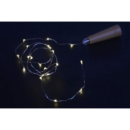 Lampki 20LED, 1m, zasilane 1AAA korek do wina..1 m