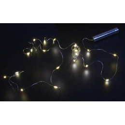 Lampki 20LED, 1m, zasilane 1AAA korek do wina..1 m