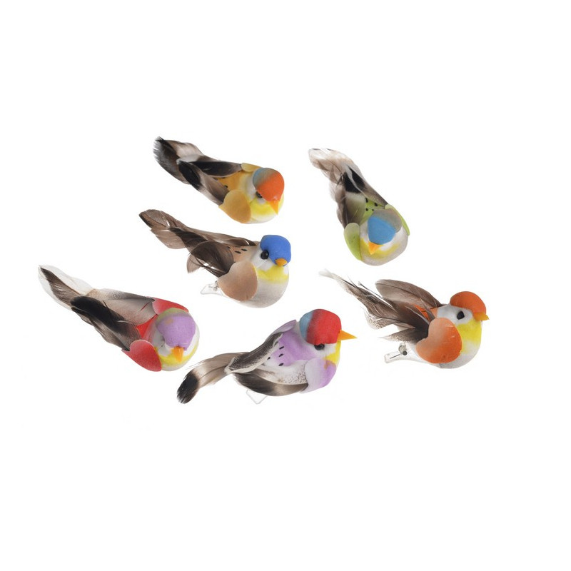 Ptaszek 7cm na klipie, 12szt-kpl.