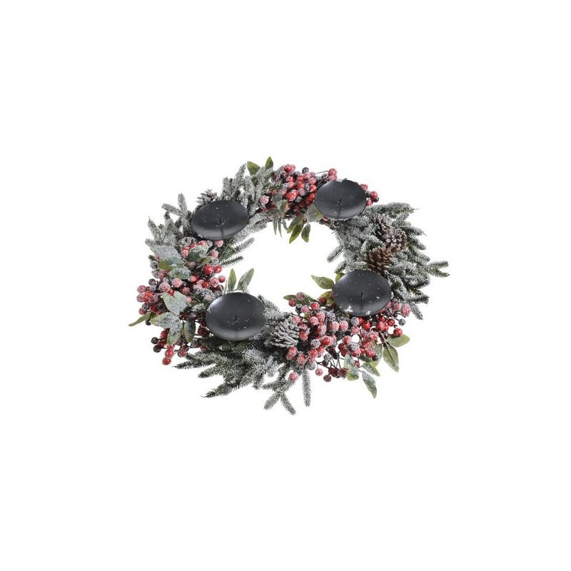 Wianek głogowy 60 cm na 4 świece.