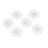 Aplikacje kwiatki z perelkami 6szt/4cm