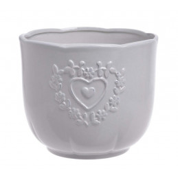 Osłonka 2 serca 17x14cm - wyrób ceramiczny