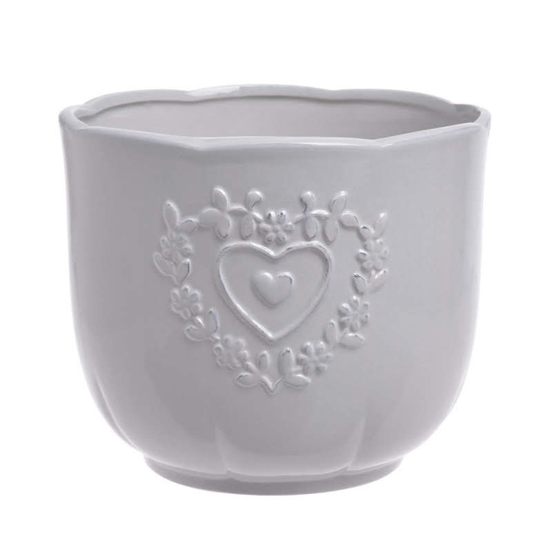 Osłonka 2 serca 17x14cm - wyrób ceramiczny