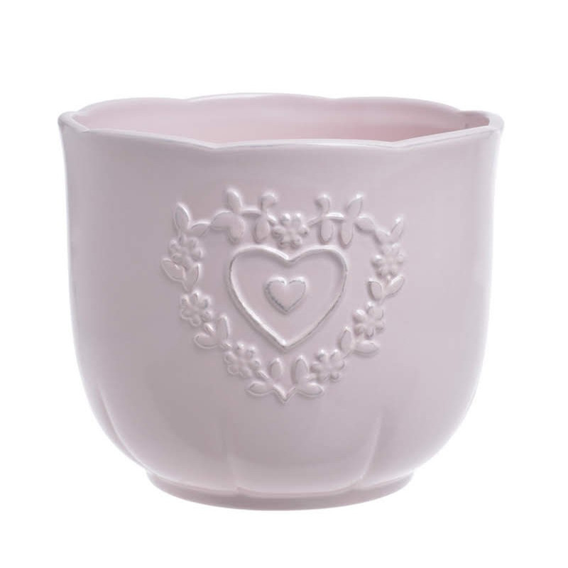 Osłonka 2 serca 17x14cm - wyrób ceramiczny