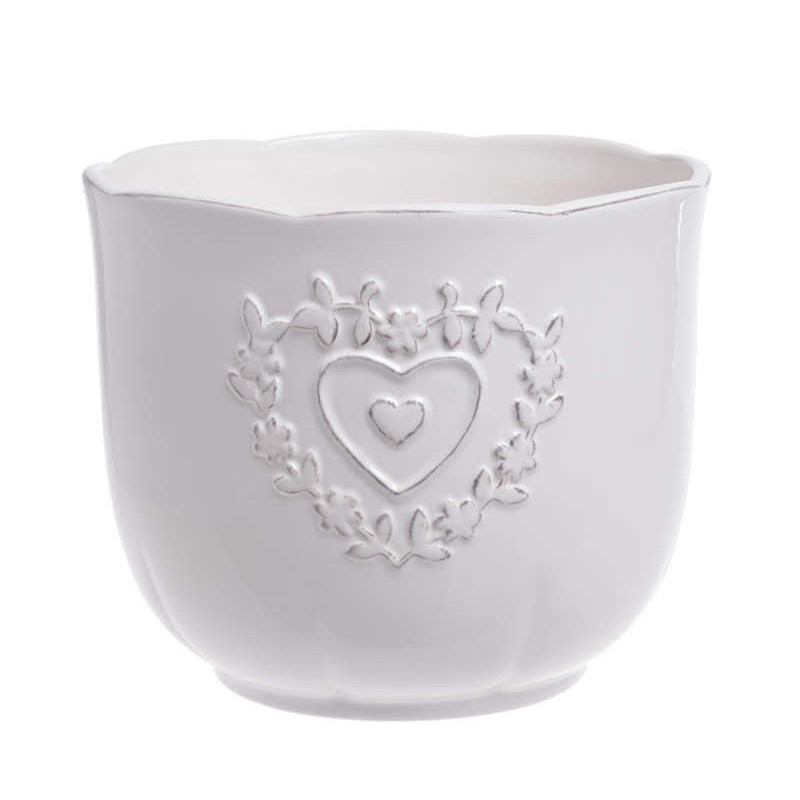 Osłonka 2 serca 17x14cm - wyrób ceramiczny