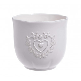 Osłonka 2 serca 13x12cm. - wyrób ceramiczny