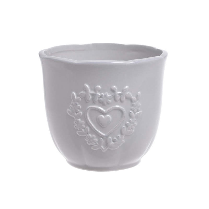 Osłonka 2 serca 12x10cm - wyrób ceramiczny