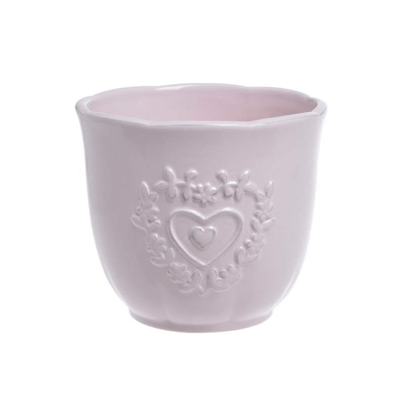 Osłonka 2 serca 12x10cm - wyrób ceramiczny