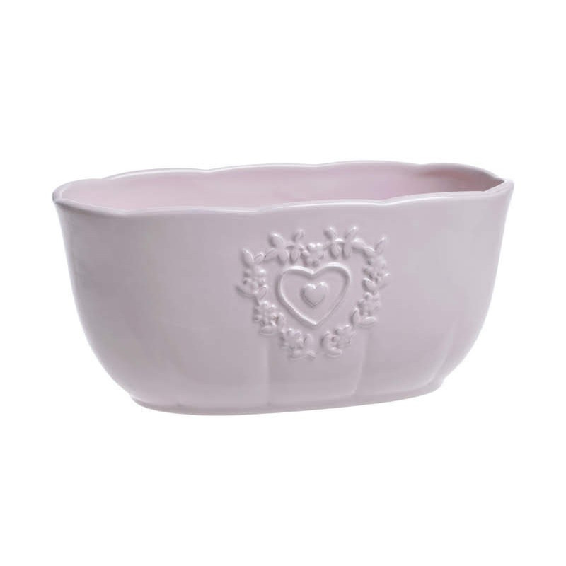 Osłonka 2 serca 22x10cm. - wyrób ceramiczny