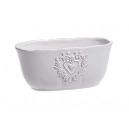 Osłonka 2 serca 22x10cm. - wyrób ceramiczny