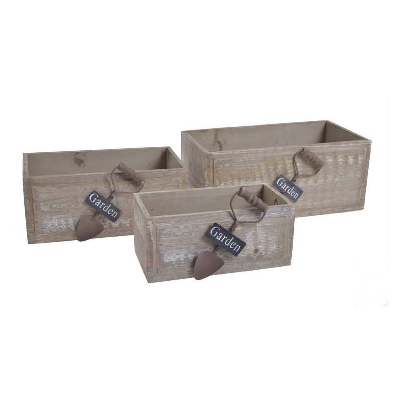 Skrzynki 3szt-kpl..32x17x14cm, 27x14x11,5cm ANTIQUE