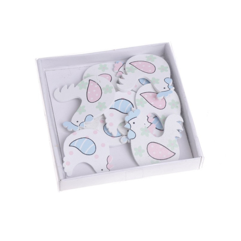 Kury nalepki w pudełku 4cm paczka/8szt