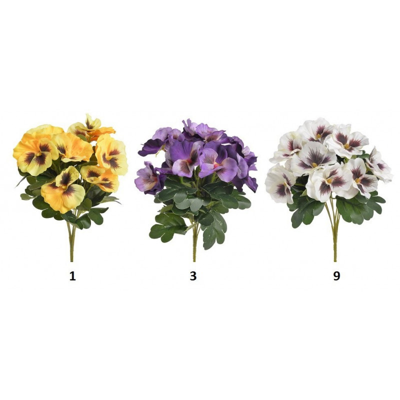 Bukiet bratków x7..32cm - sztuczna roślina