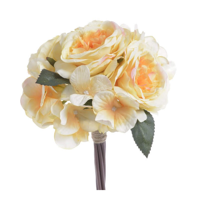 Bukiet róża z hortensją 28cm - sztuczna roślina