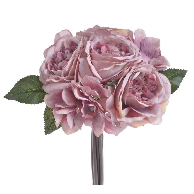 Bukiet róża z hortensją 28cm - sztuczna roślina