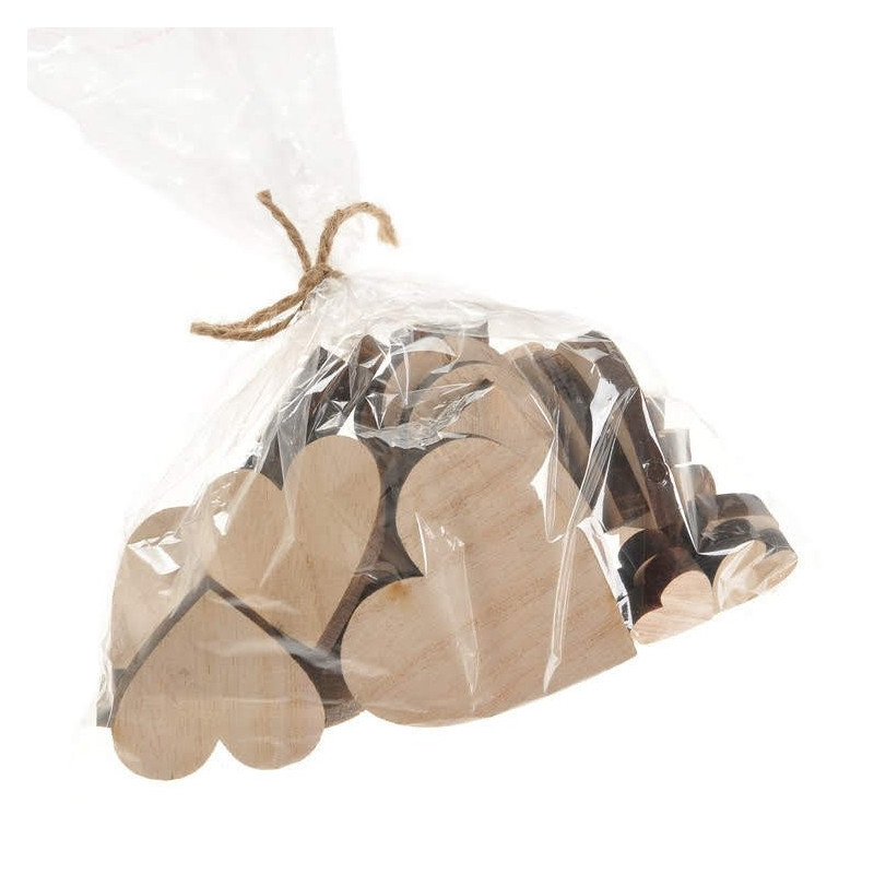 Serduszka naturalne mix, 30szt/paczka ..2,5cm