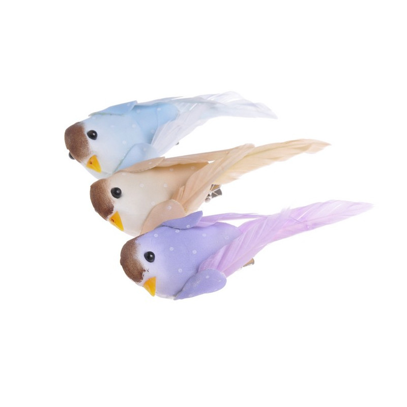 Ptaszki 10cm na klipie 3szt