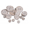 Guziki white wash mix  7-2,5 cm, 18 szt-paczka