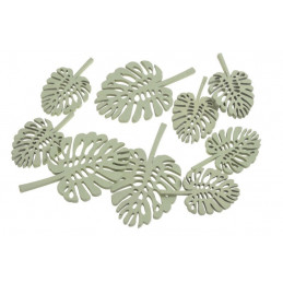 Liście zielone monstera mix, 8szt..10cm,7cm