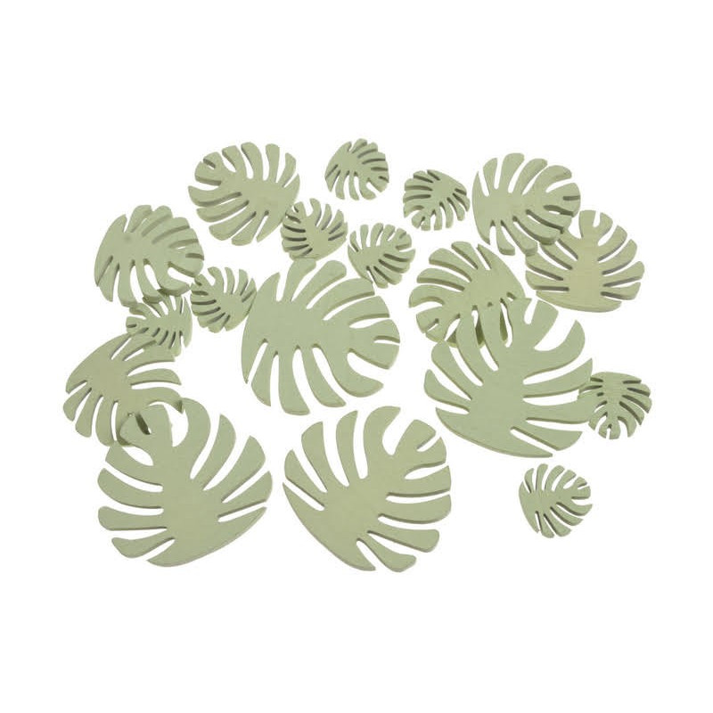 Liście zielone monstera mix, 18szt..7cm, 5cm, 3cm