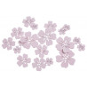 Kwiatki różowe mix, 18szt..7cm, 5cm, 3cm