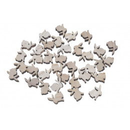 Zające wykrawane naturalne 2,5cm, 36szt