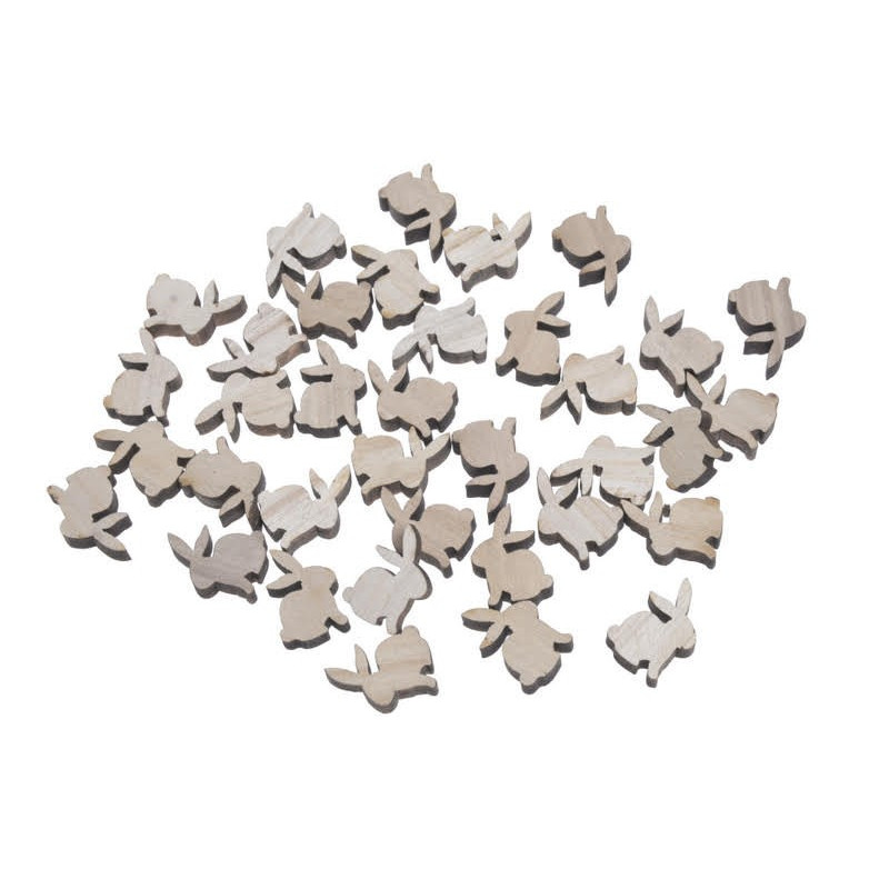 Zające wykrawane naturalne 2,5cm, 36szt