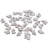 Zające wykrawane biało-szare 2,5cm, 36szt