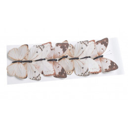 Motyl na klipie 8szt/kpl..6,5cm BE/PK