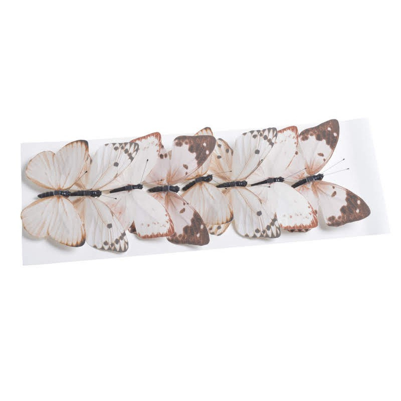 Motyl na klipie 8szt/kpl..6,5cm BE/PK