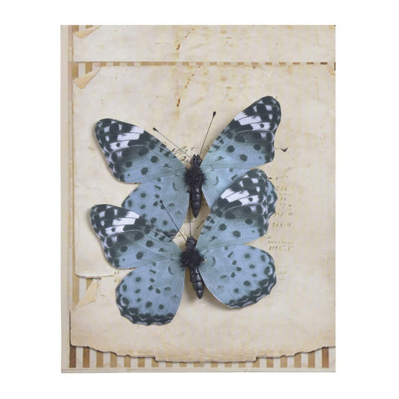 Motyl na klipie 2szt..5,5cm BLUE