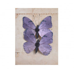 Motyl na klipie 2szt..5cm VIOLET